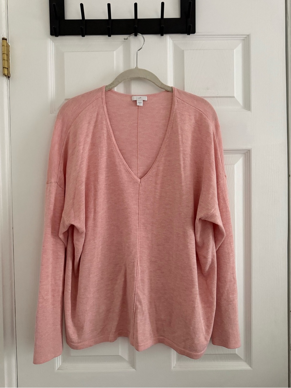 Coral Pink V Neck Sweater- XL - J Jill - Like New